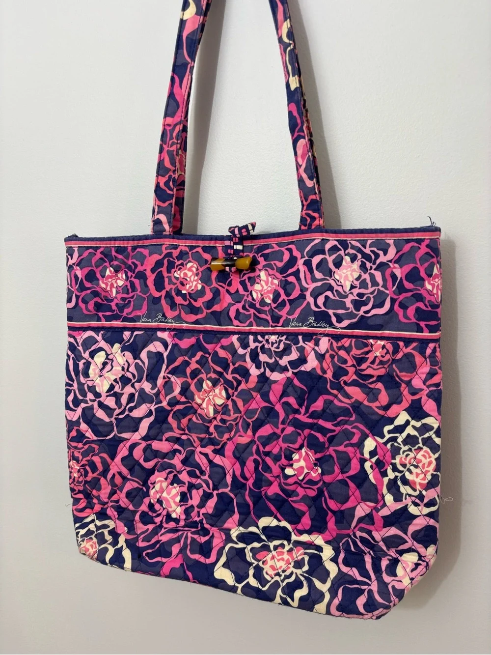 Vera Bradley Katalina Pink Retired Floral Tote Bag Fall 2015 Rare